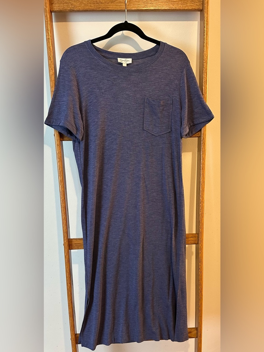 Jessica Simpson Blue Short Sleeve With Pocket Tee Dress